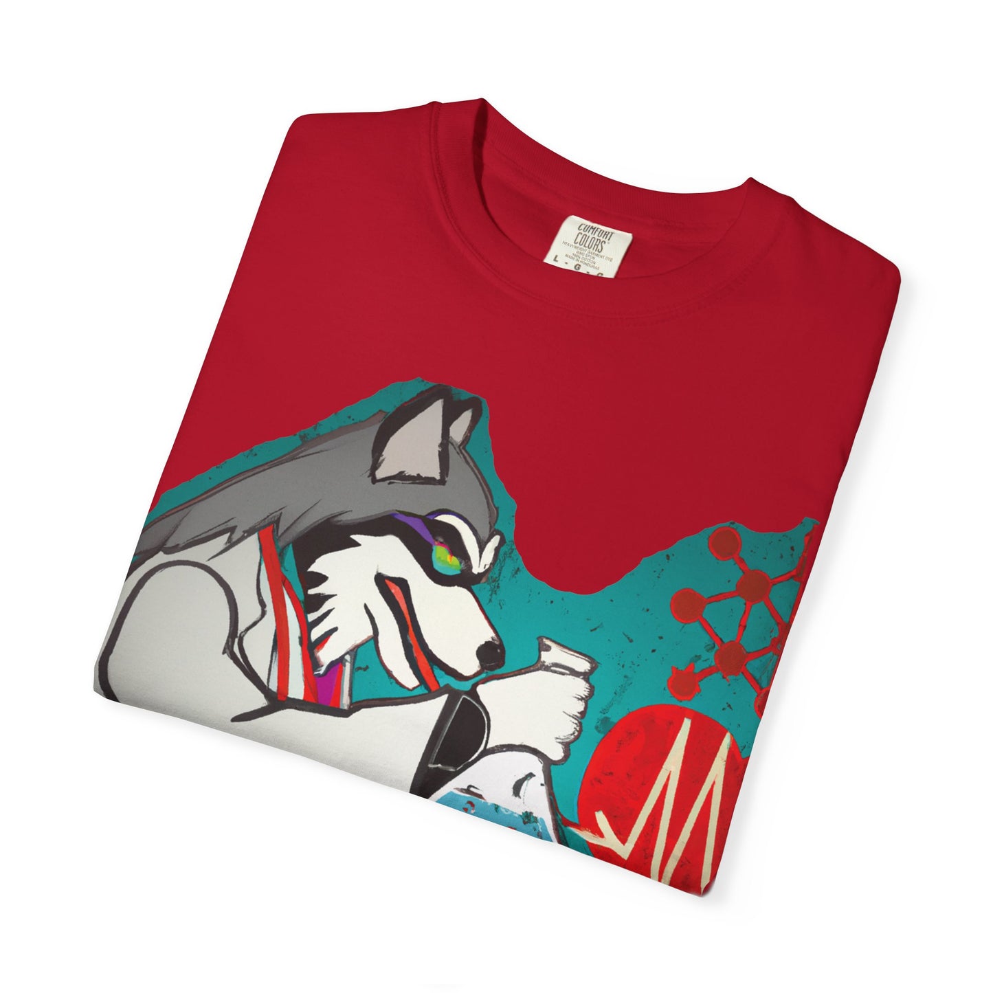 Scientist Wolf Graphic T-Shirt — 'PLUROUT.com' Back Print