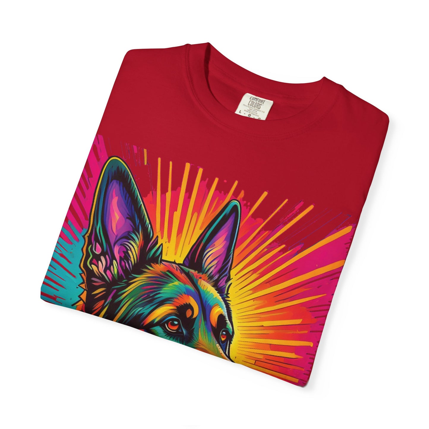 German Shepherd trip Vertical Back Logo Tee