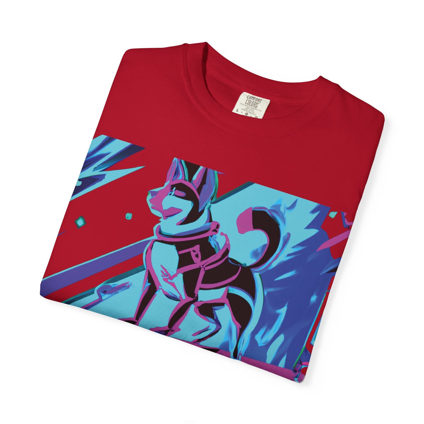 Graphic Wolf T-Shirt — Neon Adventure Illustration