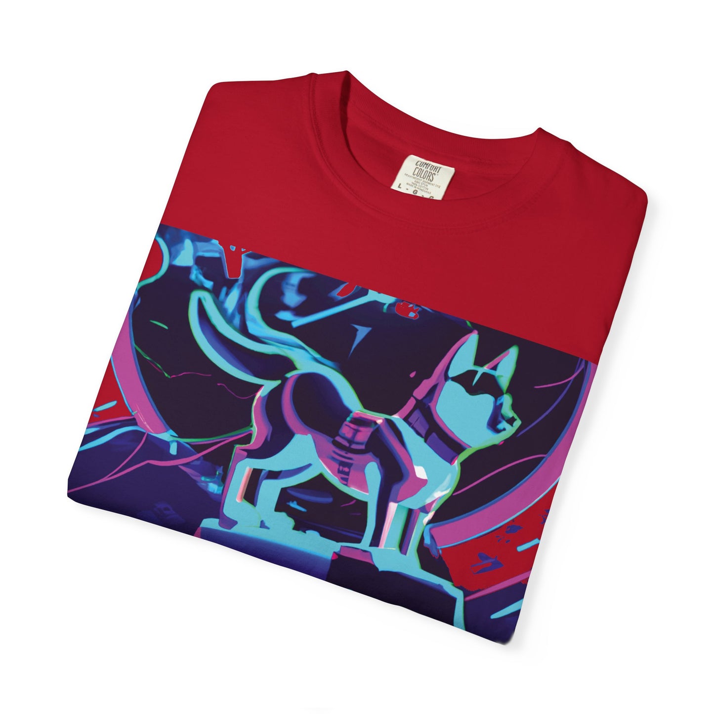 Mystic Neon Wolf T‑Shirt — Retro Vaporwave Graphic Tee