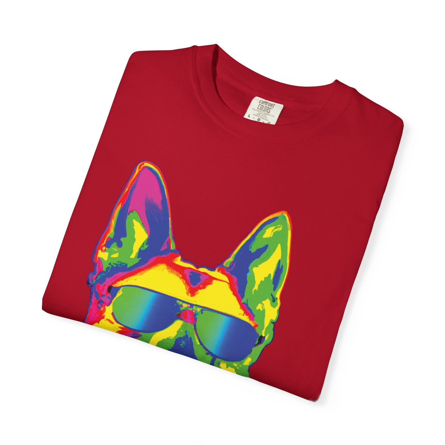 Retro Neon German Shepherd Tee — Cool Sunglasses Dog Graphic T-Shirt