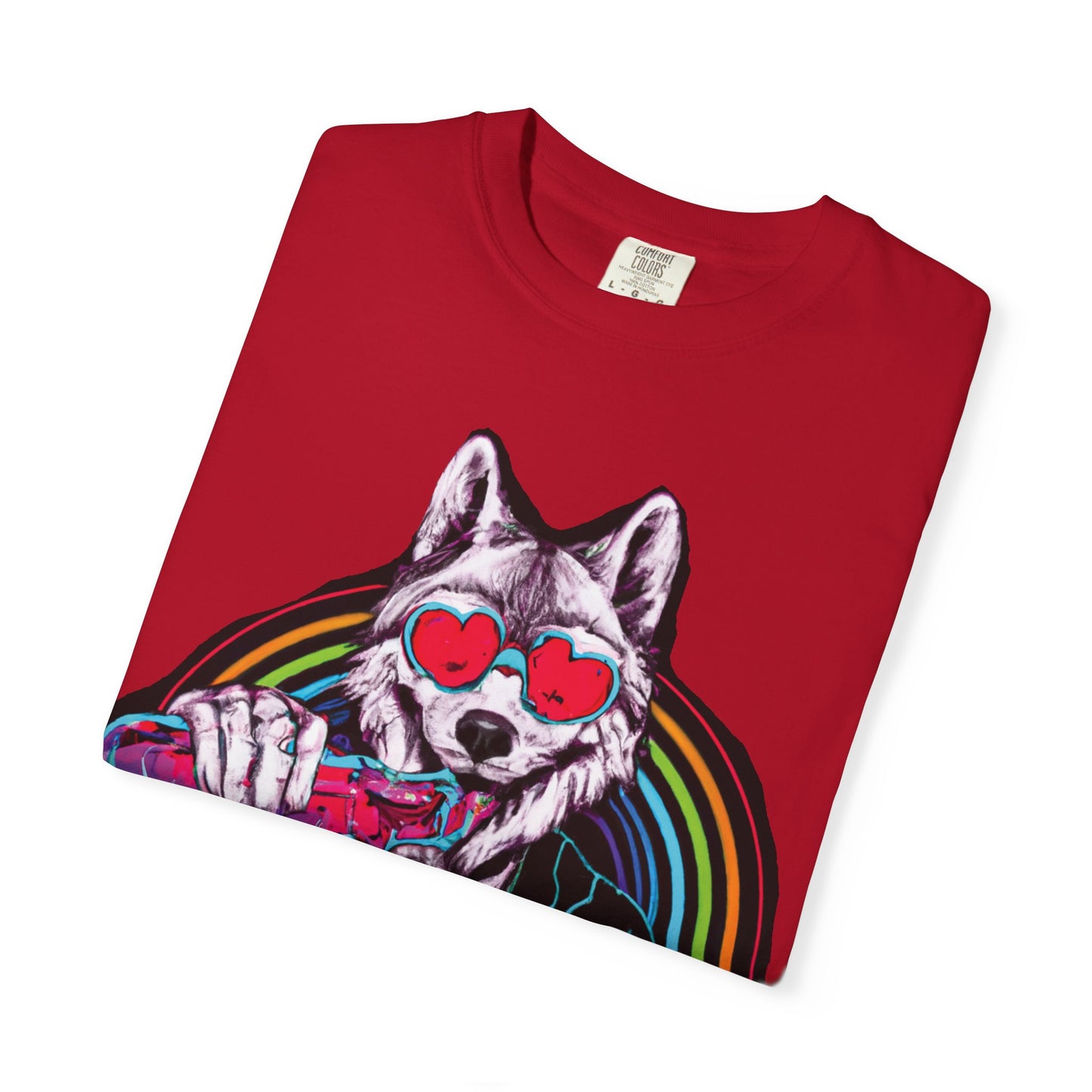 Psychedelic Husky Lab Tee — 'PlurOut.com' Graphic T-Shirt