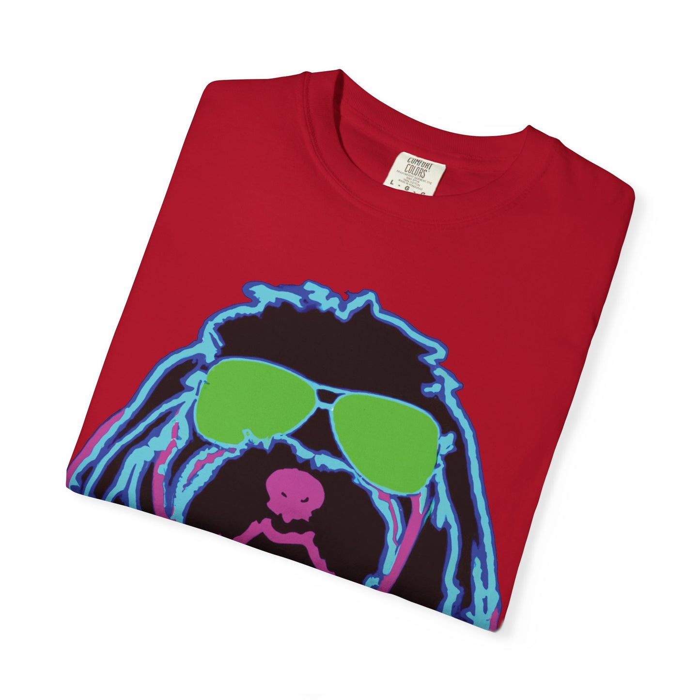 Retro Neon Dog T-Shirt — Cool Pup Sunglasses Graphic Tee