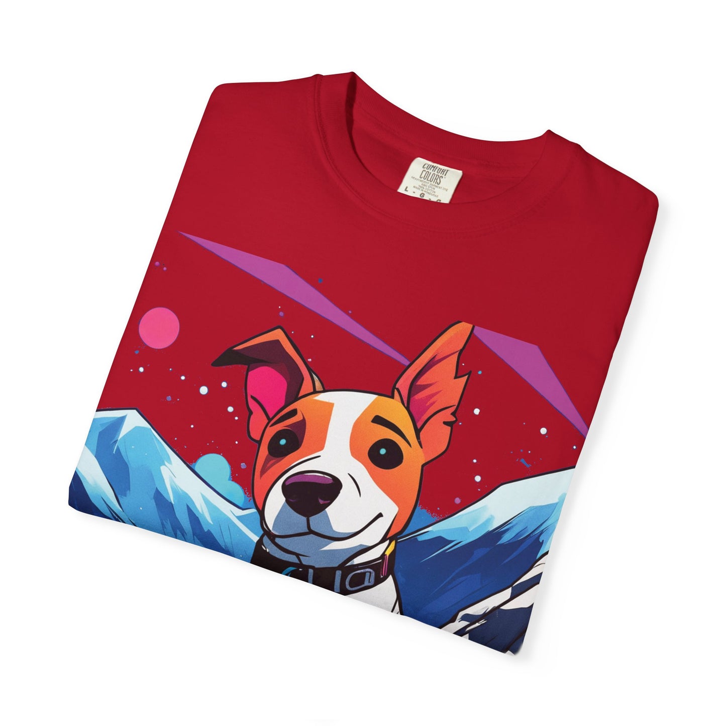 Jack Russell Adventure Tee — Colorful Mountain Dog Graphic T-Shirt