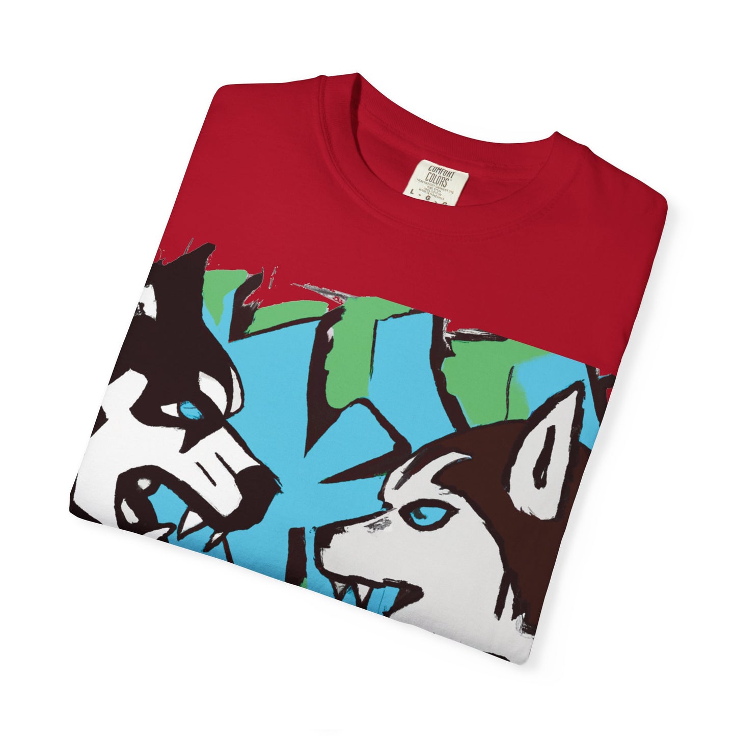 Husky Face Graphic T-Shirt — Bold Siberian Wolf Artwork