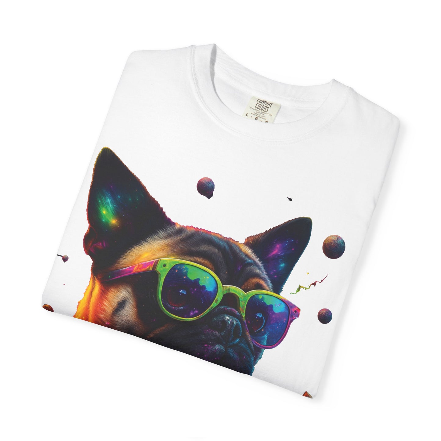 Cool French Bulldog Graphic Tee — Neon Sunglasses Dog Design