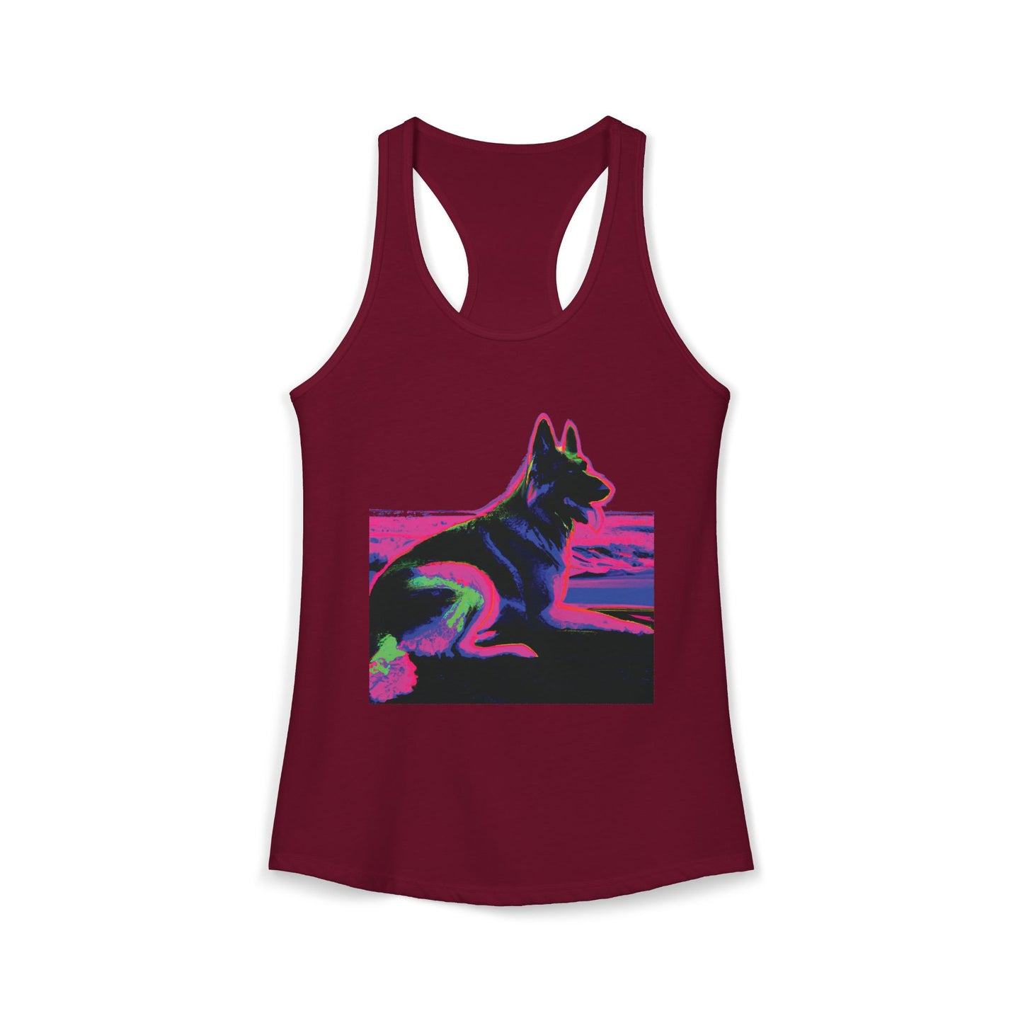 German Shepherd Beach Tank — Women's Racerback "80" Design