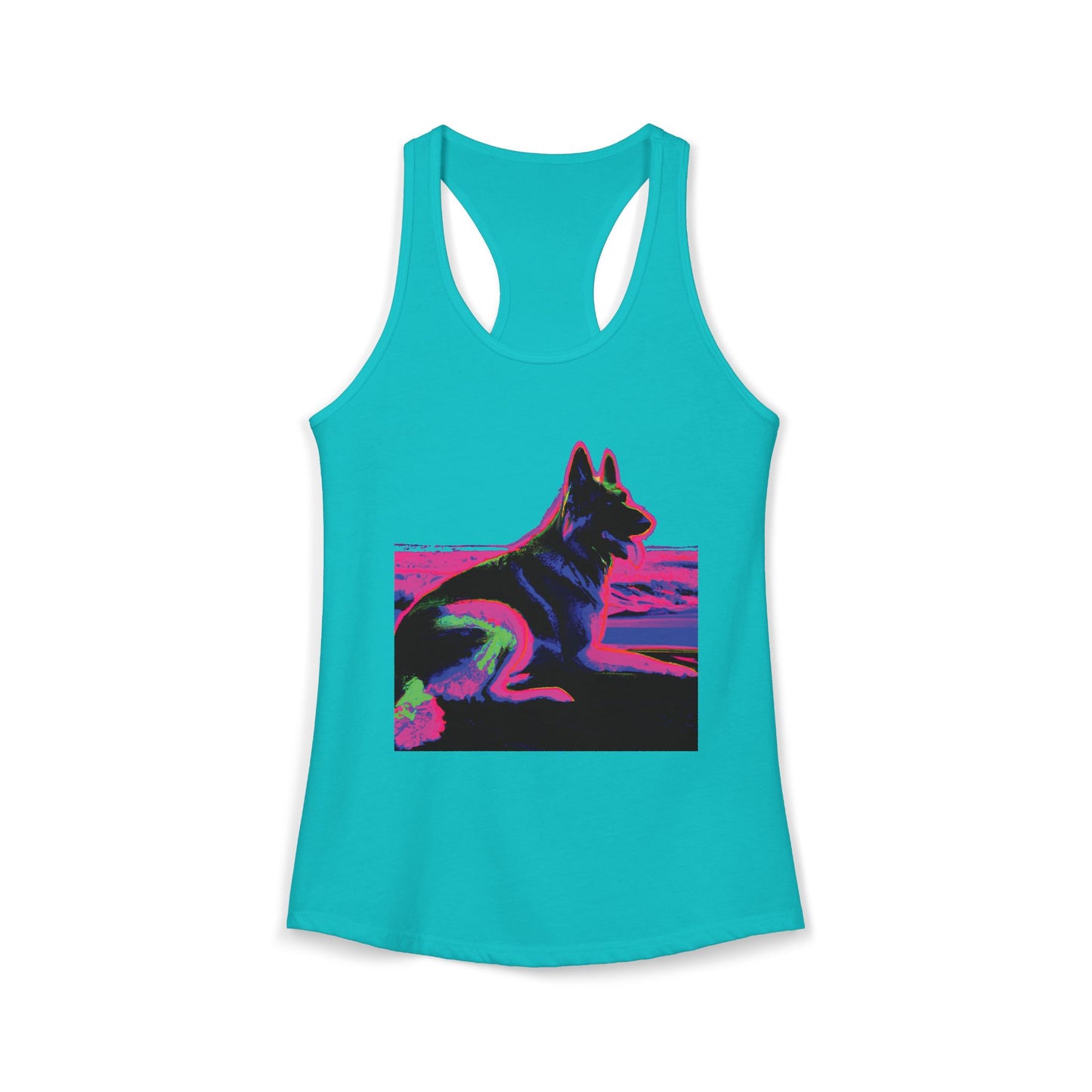 German Shepherd Beach Tank — Women's Racerback "80" Design