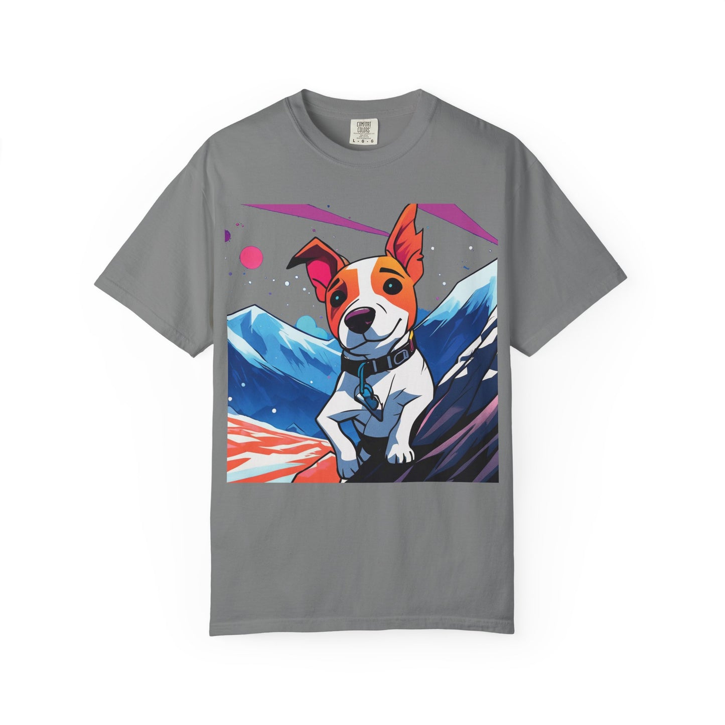 Jack Russell Adventure Tee — Colorful Mountain Dog Graphic T-Shirt