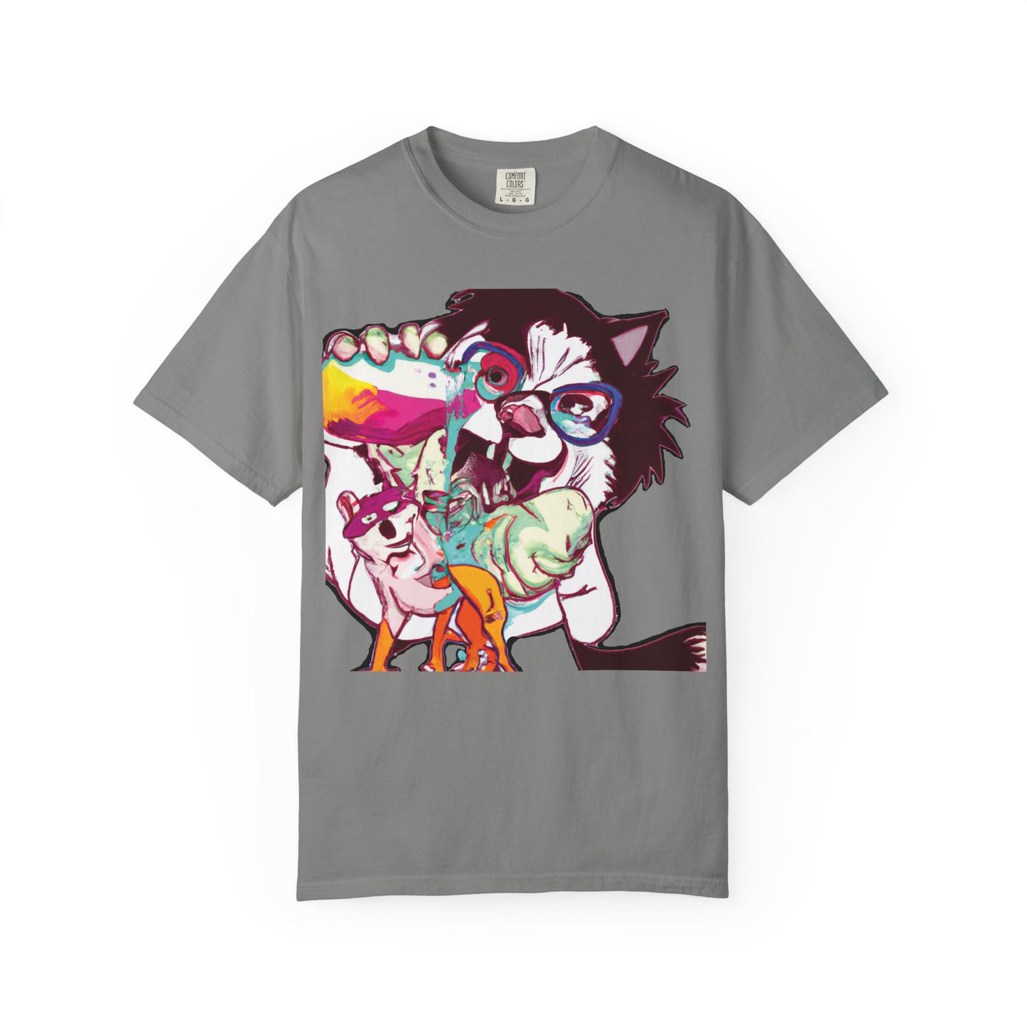 Colorful Punk Cat & Dog Illustration (PlurOut Back Print)