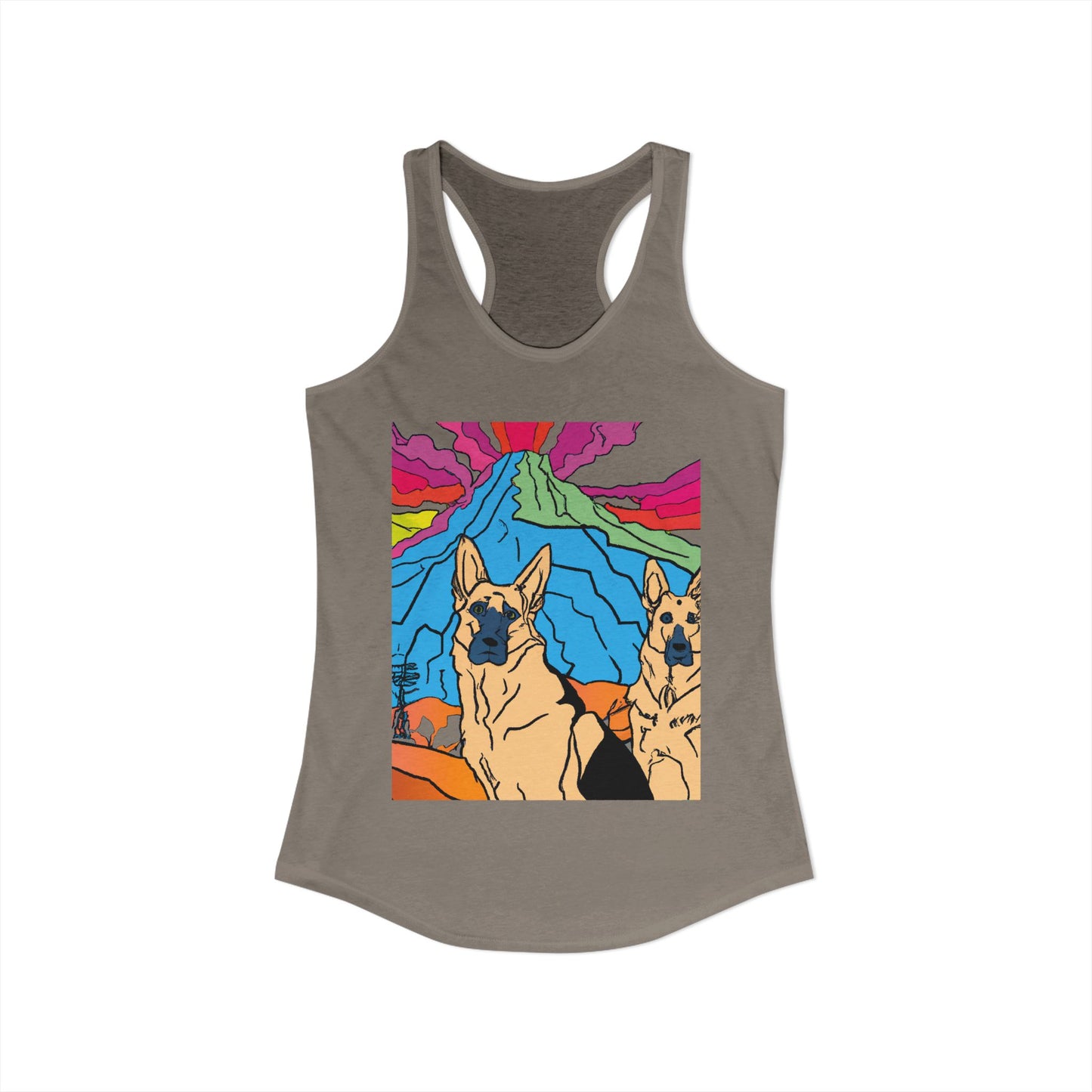 German Shepherd Volcano "Uh Oh" Racerback Tank