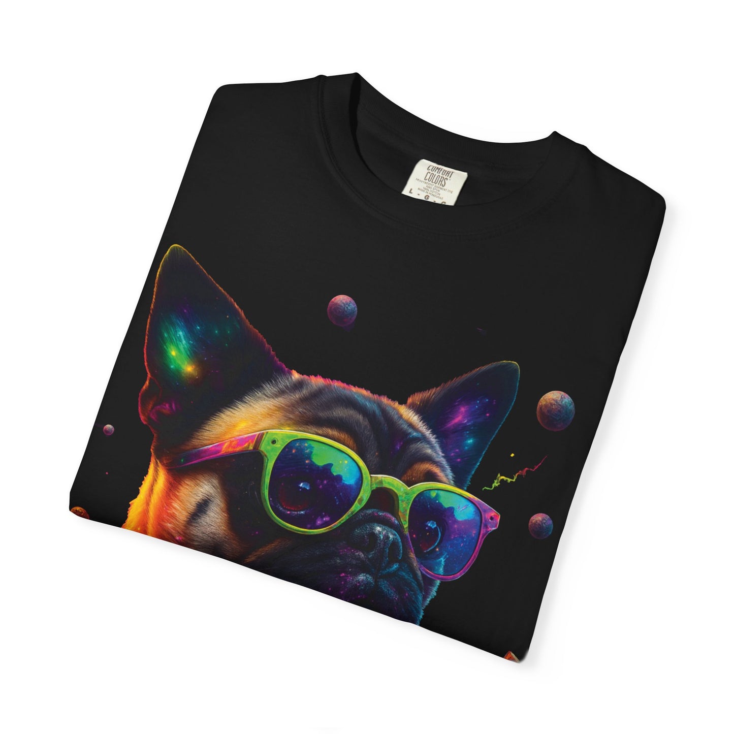 Cool French Bulldog Graphic Tee — Neon Sunglasses Dog Design