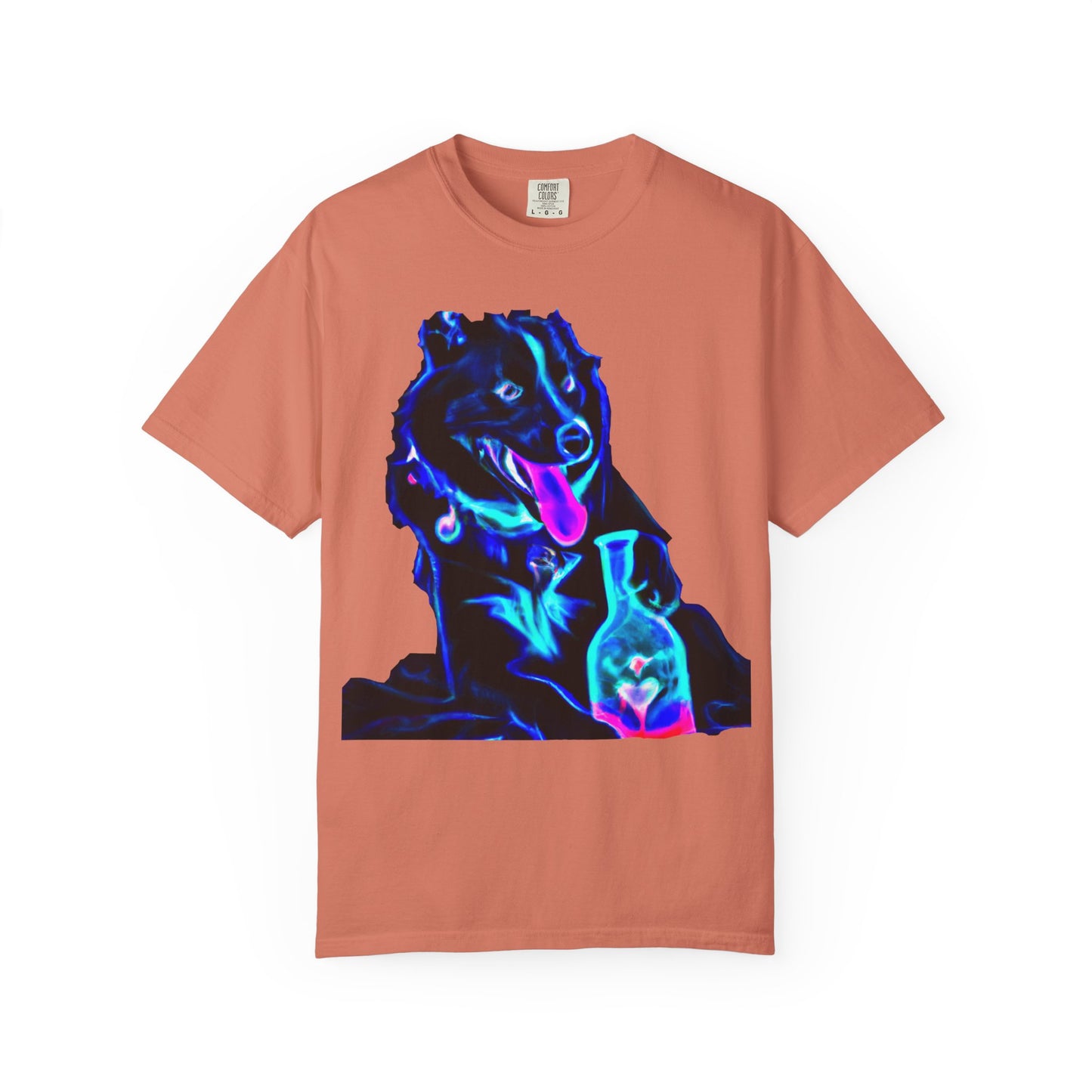 Neon Aura Dog T-Shirt — Vibrant Psychedelic Pup Graphic Tee