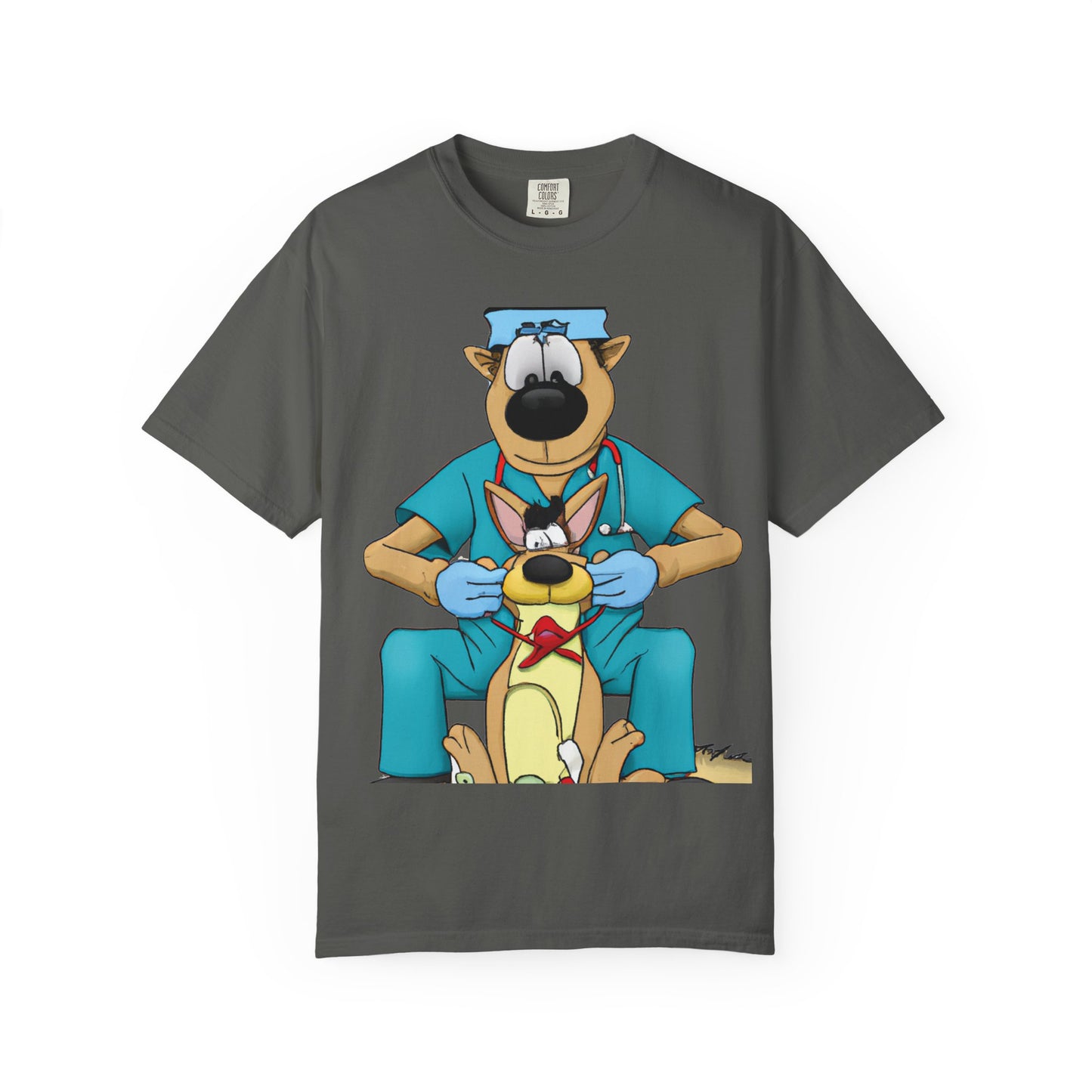 Dog Vet Cartoon T-Shirt — Cute Veterinary Surgeon Graphic Tee