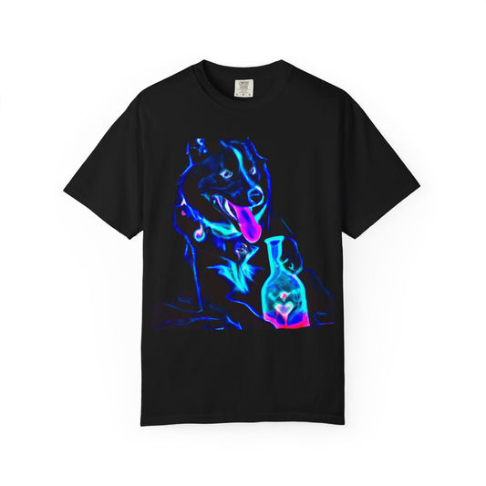 Neon Aura Dog T-Shirt — Vibrant Psychedelic Pup Graphic Tee