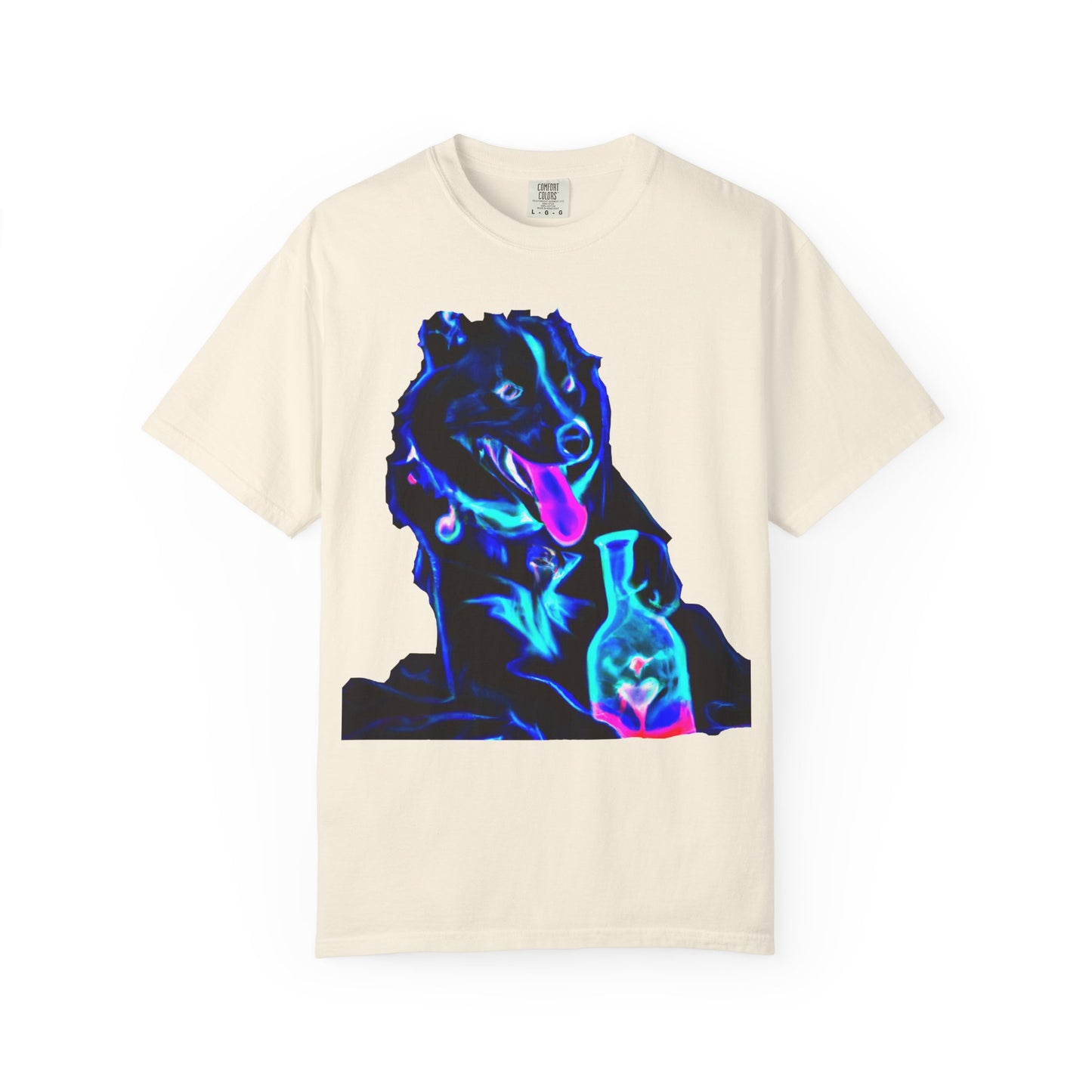 Neon Aura Dog T-Shirt — Vibrant Psychedelic Pup Graphic Tee