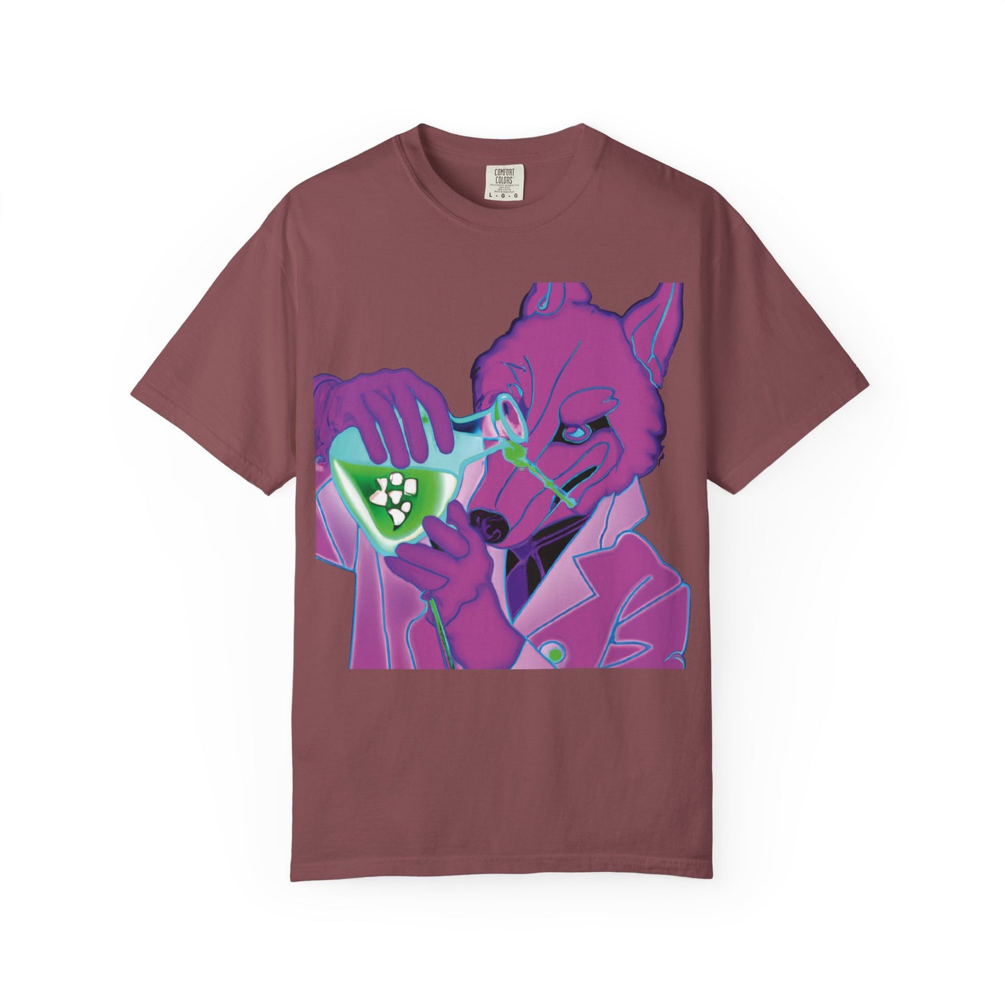 Chemist Fox Graphic T-Shirt — Retro Neon Scientist Design