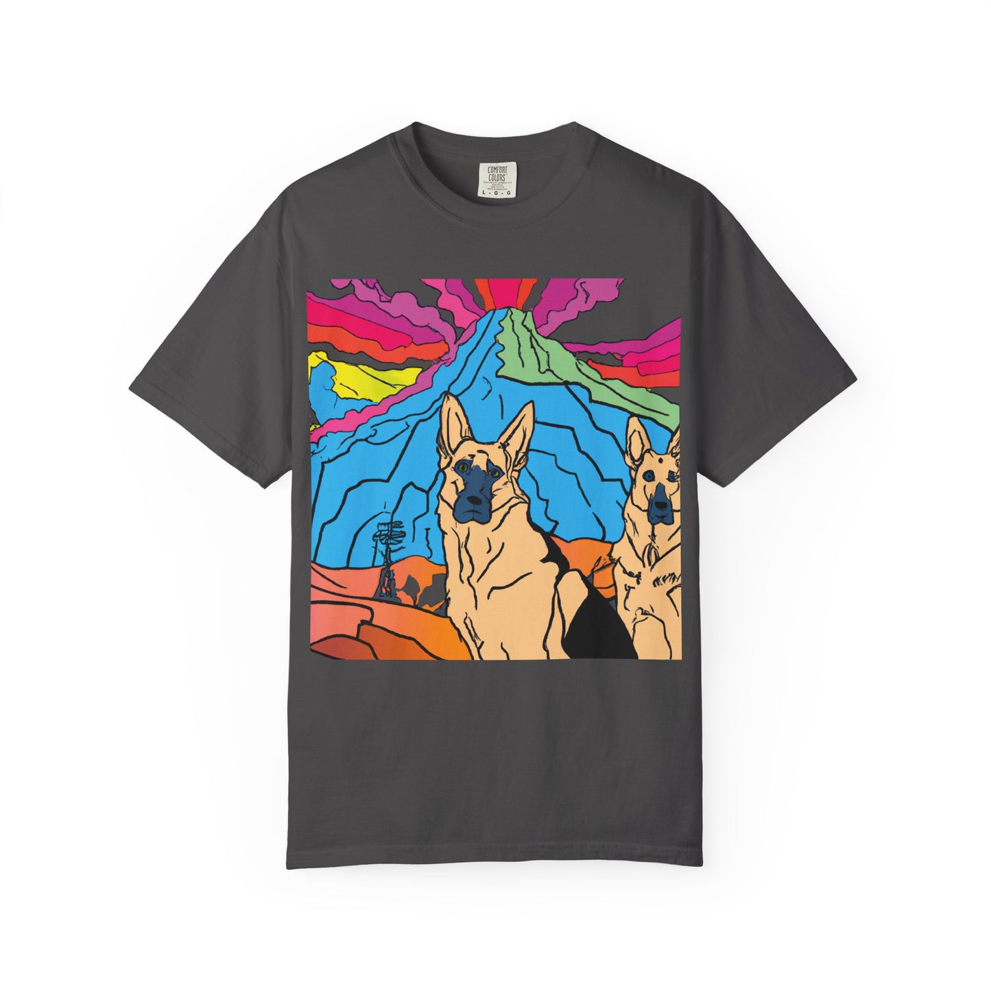 German Shepherds Retro Sunset T-Shirt — PLuROuT.com Graphic Tee