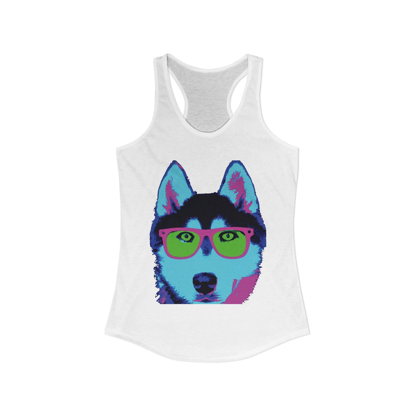 Husky with Cool Glasses Racerback Tank