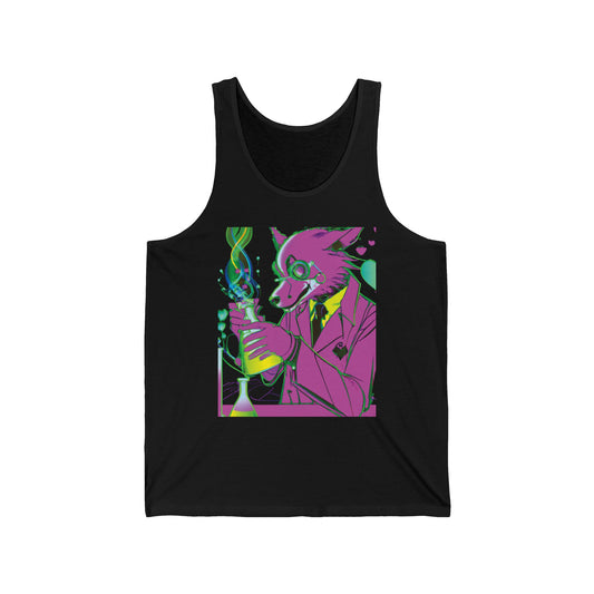 Psychedelic Fox Chemist Tank – Neon Lab Art Graphic Tank Top