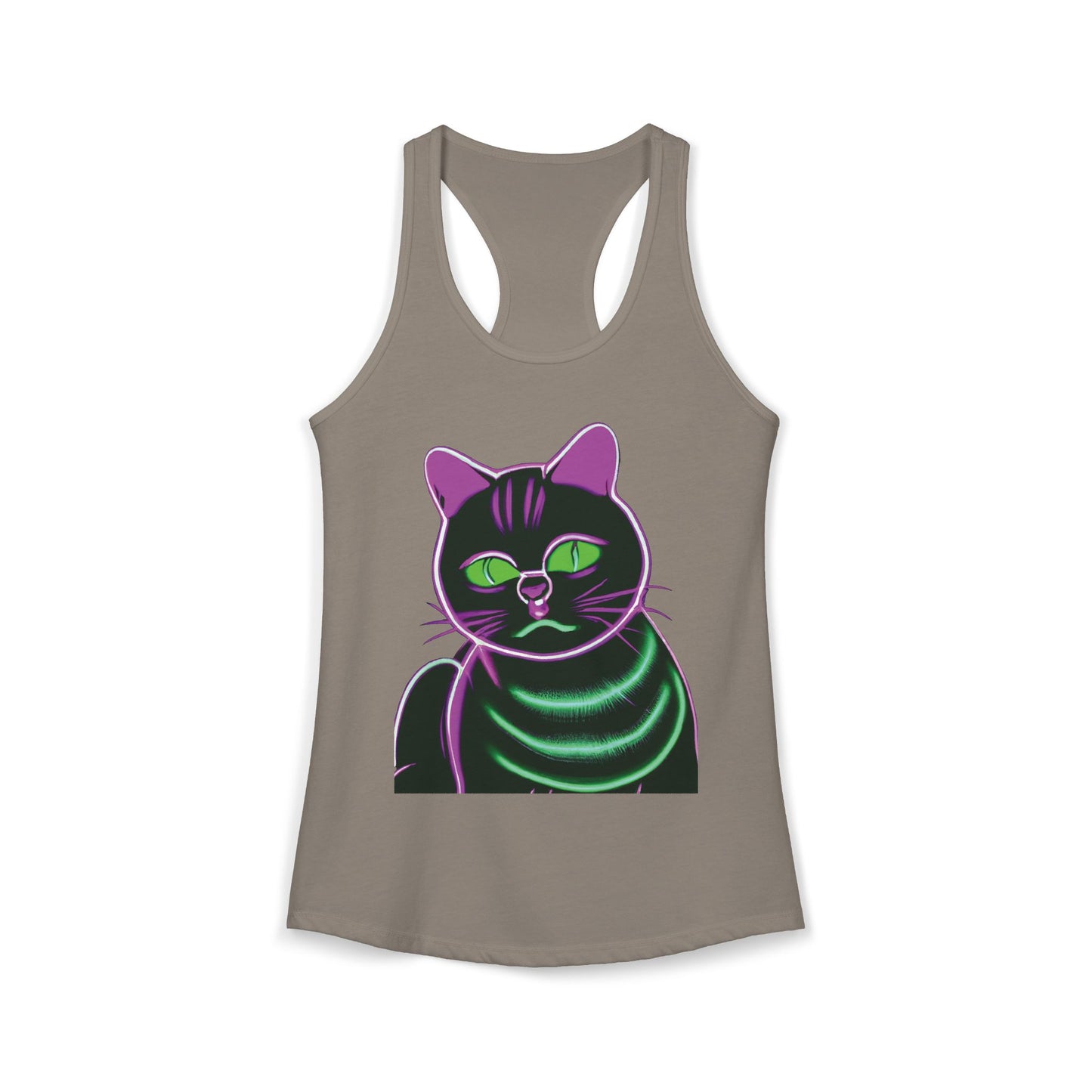 Fat Neon Kitty Racerback Tank