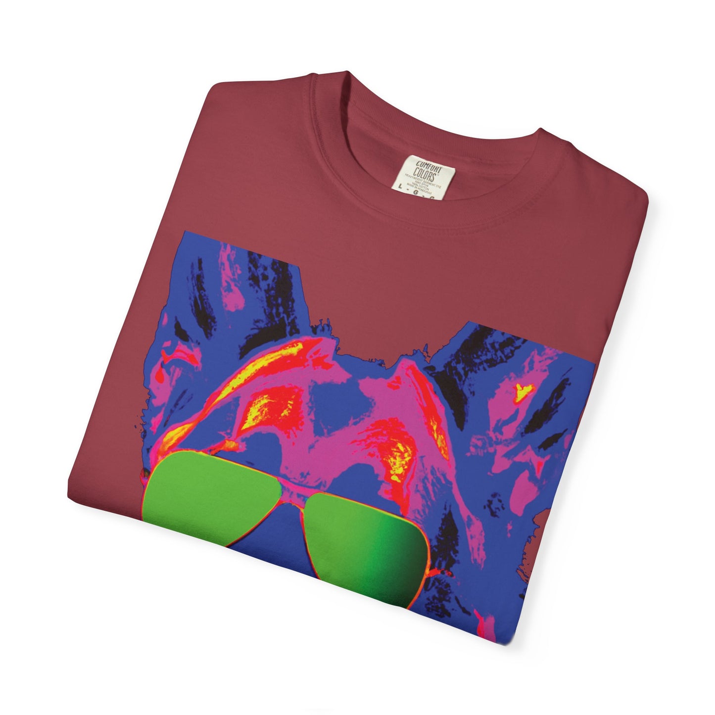 Cool Neon German Shepherd T-Shirt with Sunglasses – Retro Pop Art Dog Tee