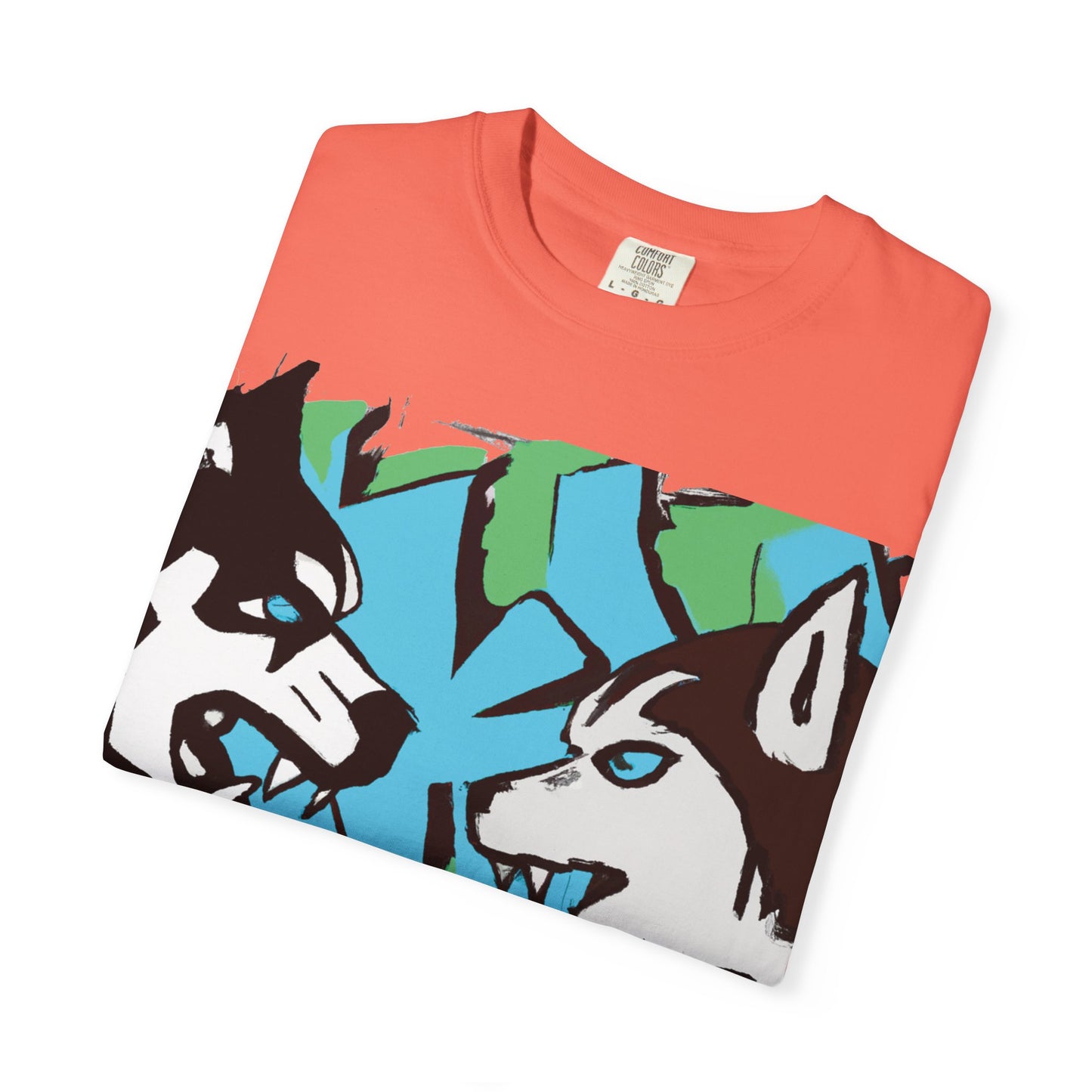 Husky Face Graphic T-Shirt — Bold Siberian Wolf Artwork