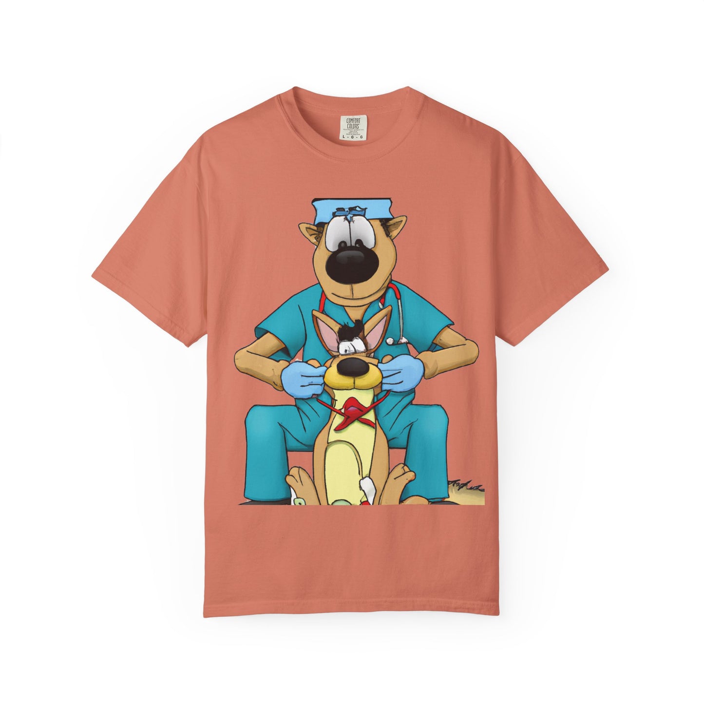 Dog Vet Cartoon T-Shirt — Cute Veterinary Surgeon Graphic Tee