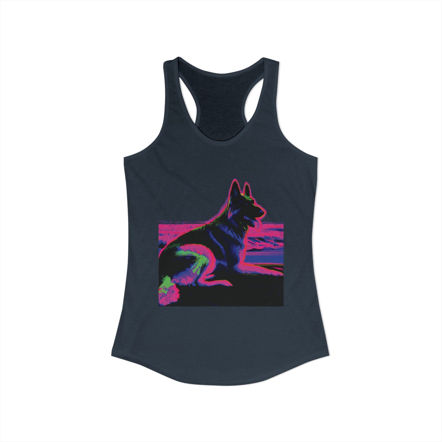 German Shepherd Beach Tank — Women's Racerback "80" Design