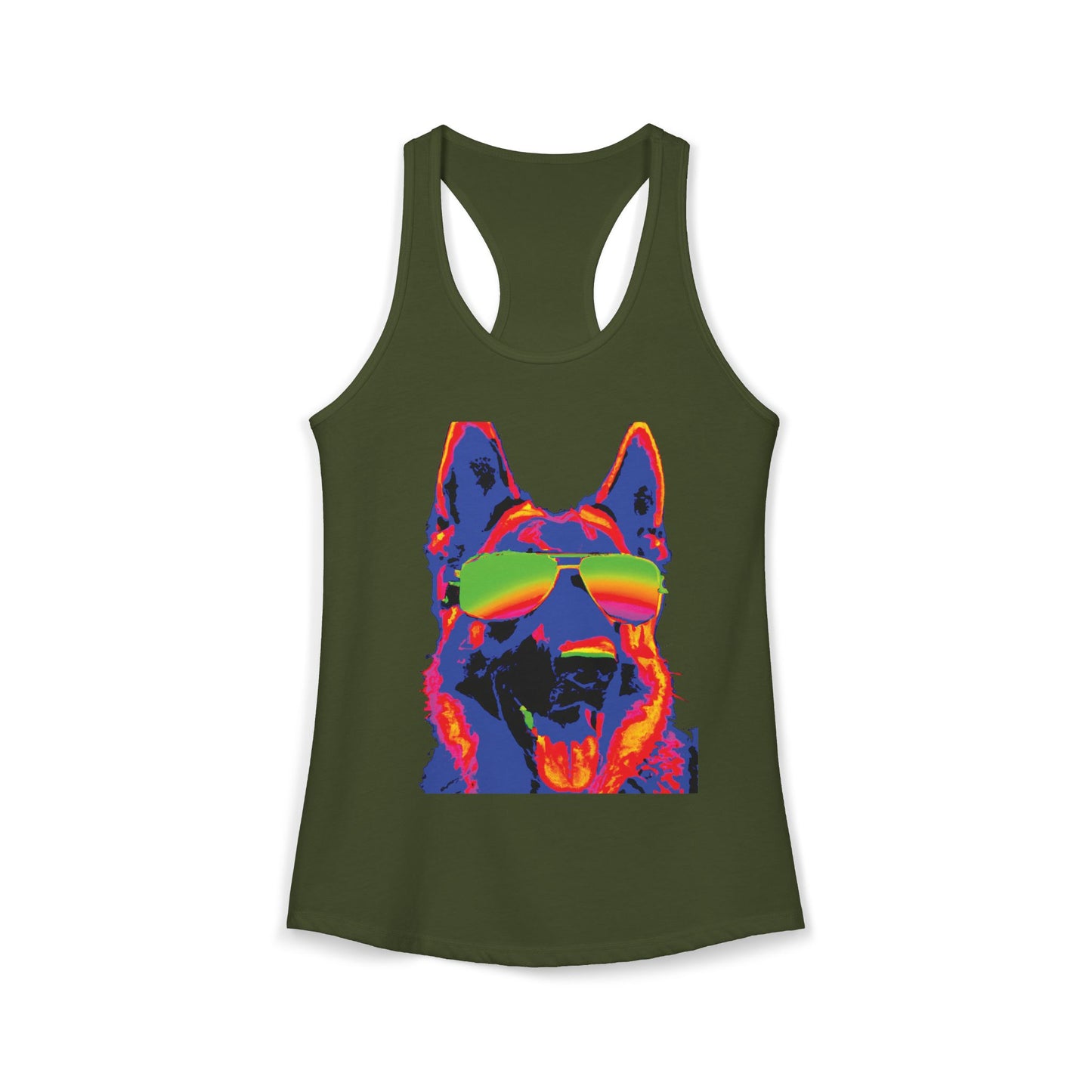 Heat Seeking German Shepherd Racerback Tank