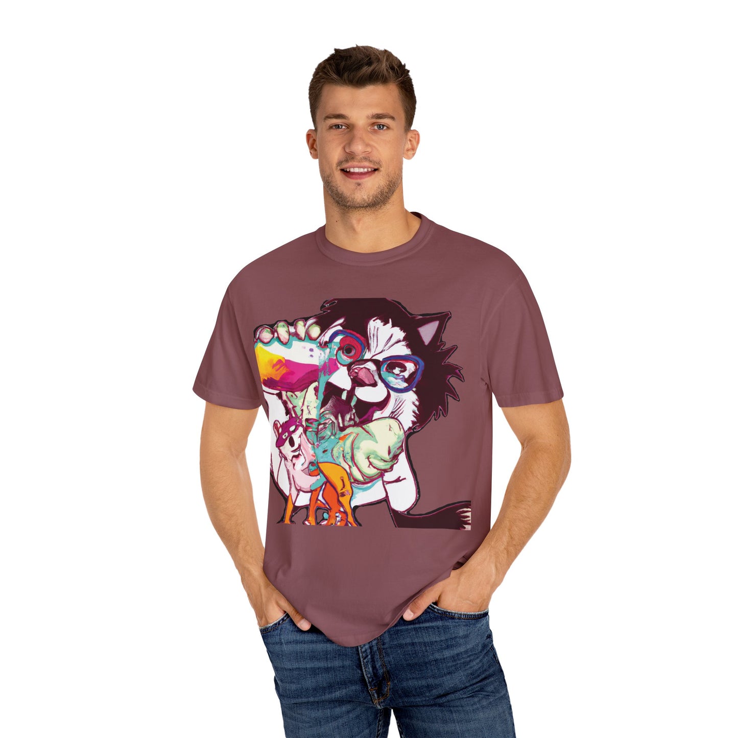 Colorful Punk Cat & Dog Illustration (PlurOut Back Print)