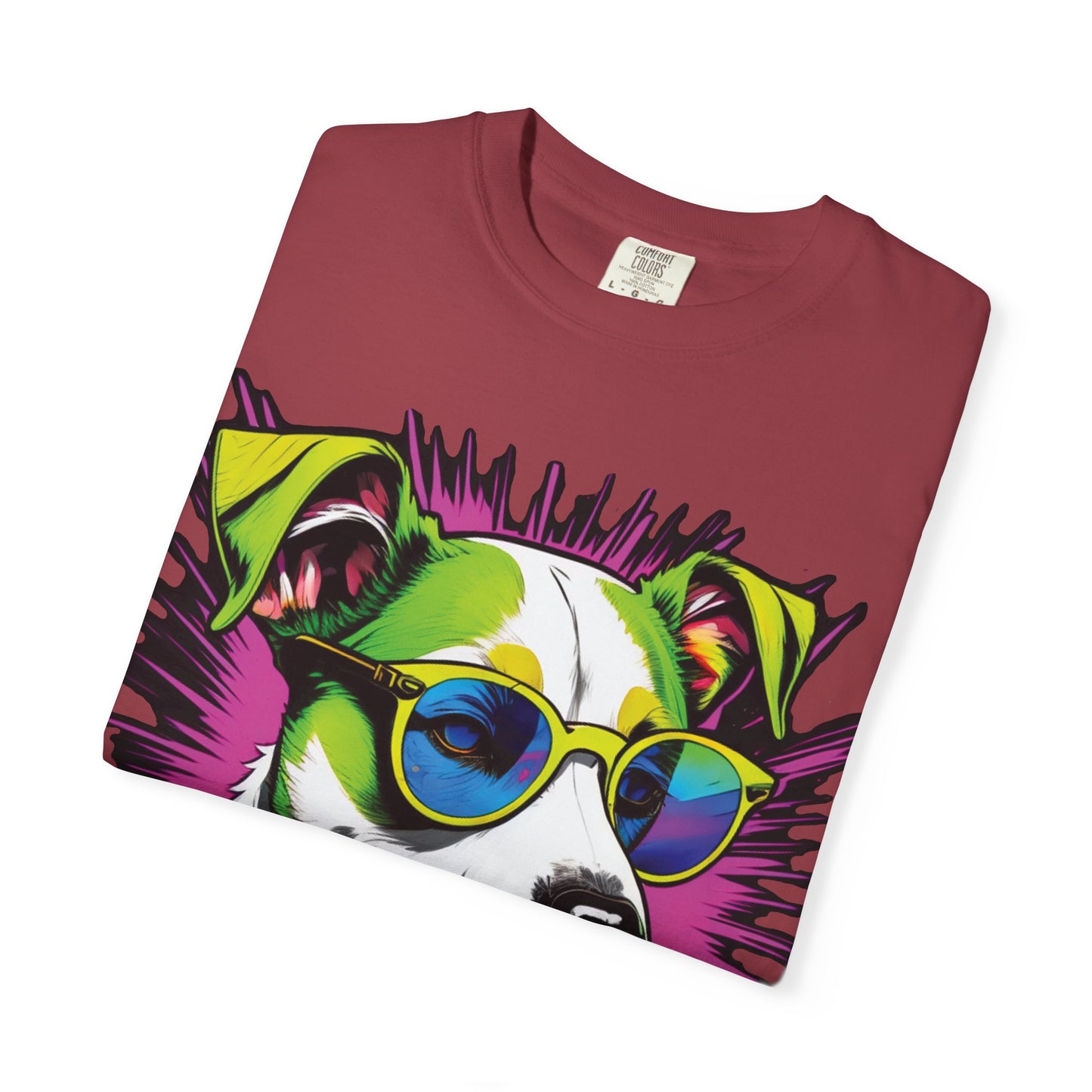 Graphic Dog T-Shirt — Colorful Sunglasses Pup Tee