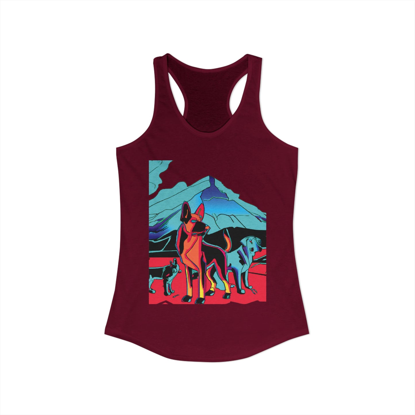 German Shepherd Volcano Pack Racerback Tank