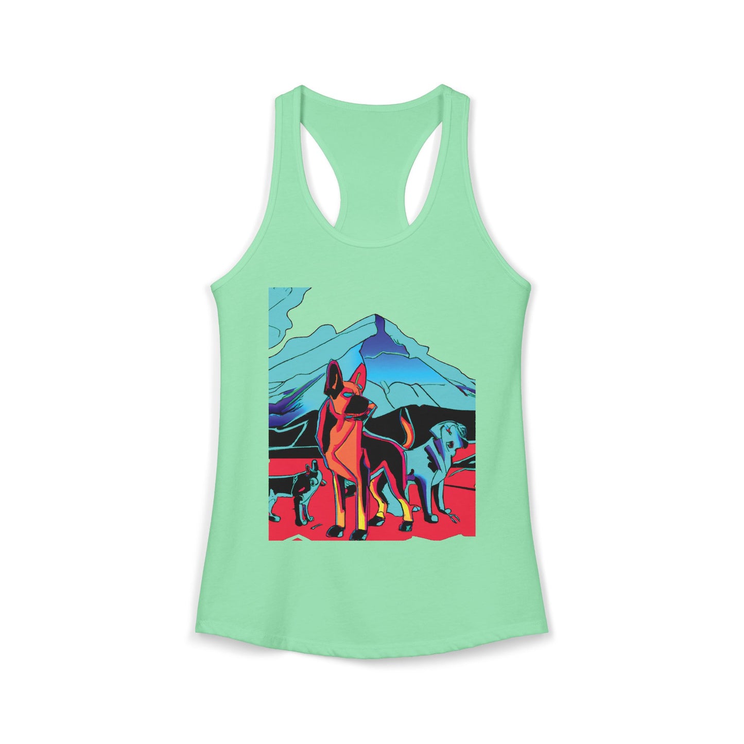 German Shepherd Volcano Pack Racerback Tank