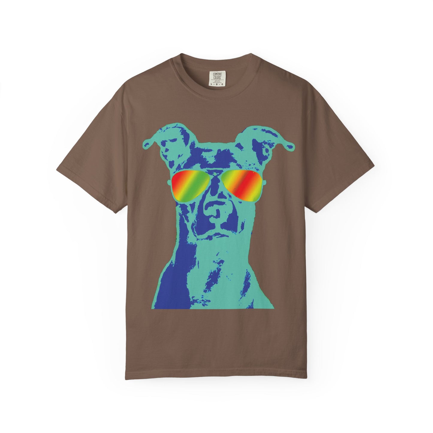 Cool Dog Graphic Tee — Rainbow Sunglasses Pitbull T‑Shirt