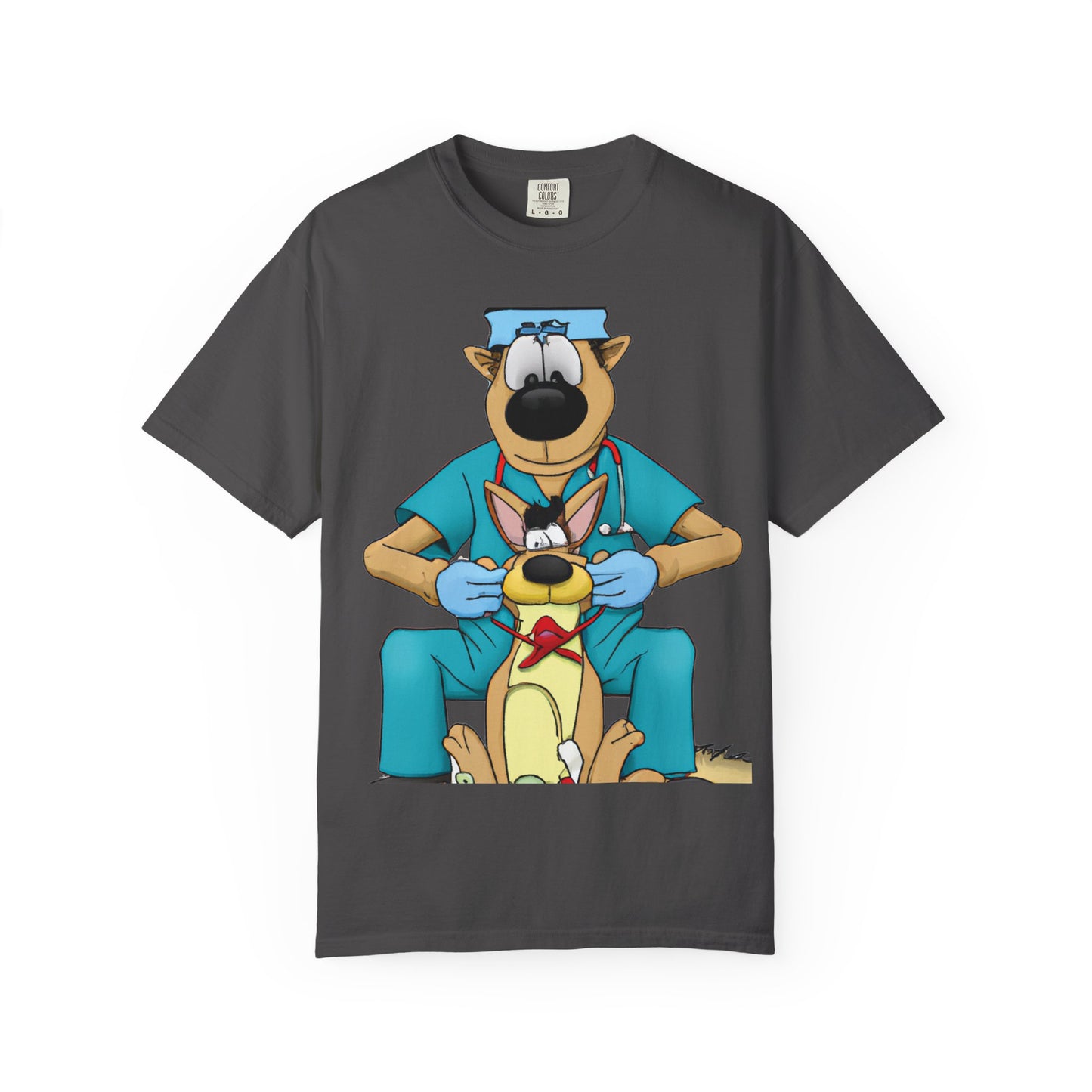 Dog Vet Cartoon T-Shirt — Cute Veterinary Surgeon Graphic Tee
