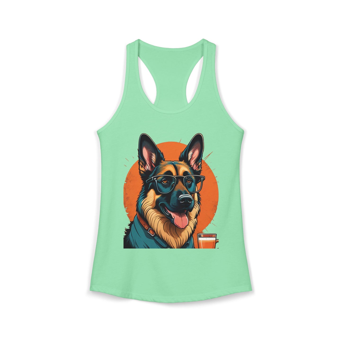 German Shepherd Coffee Love Racerback Tank