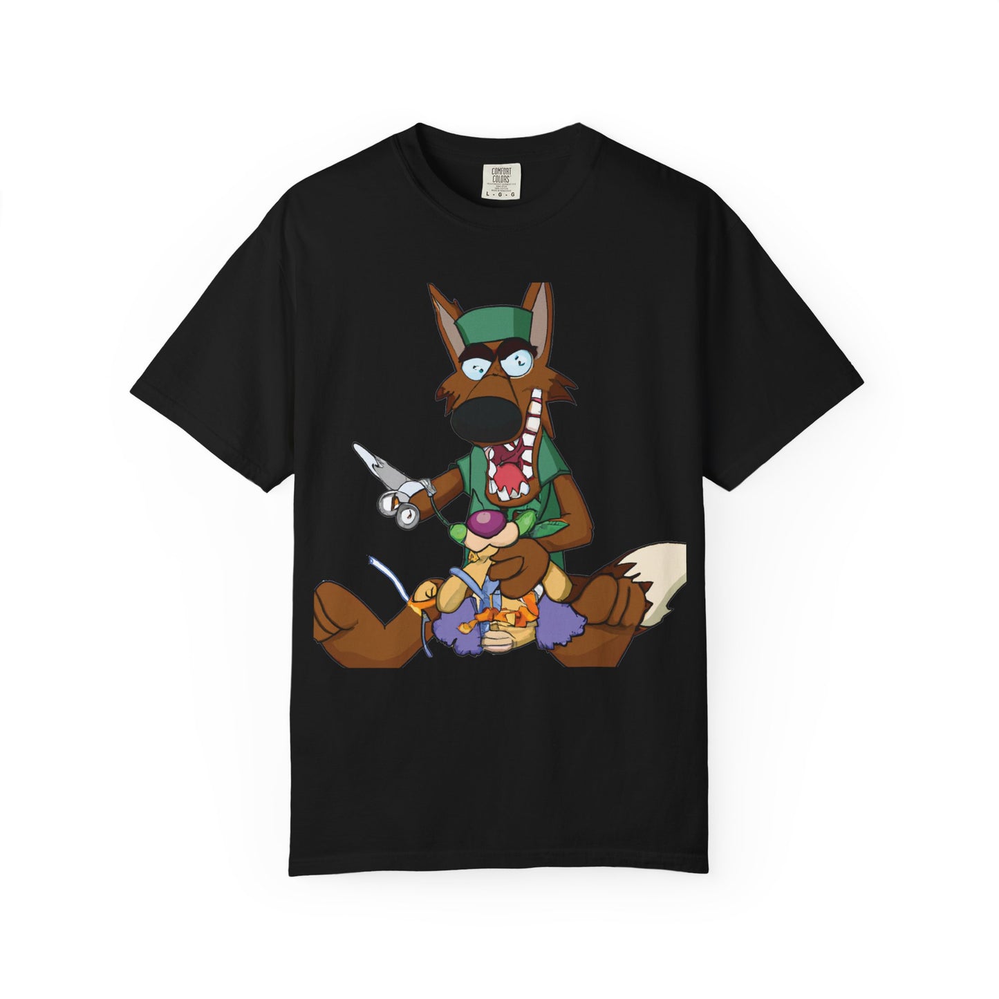 Cartoon Wolf Chef Illustration with 'PLUROUT.com' Backprint