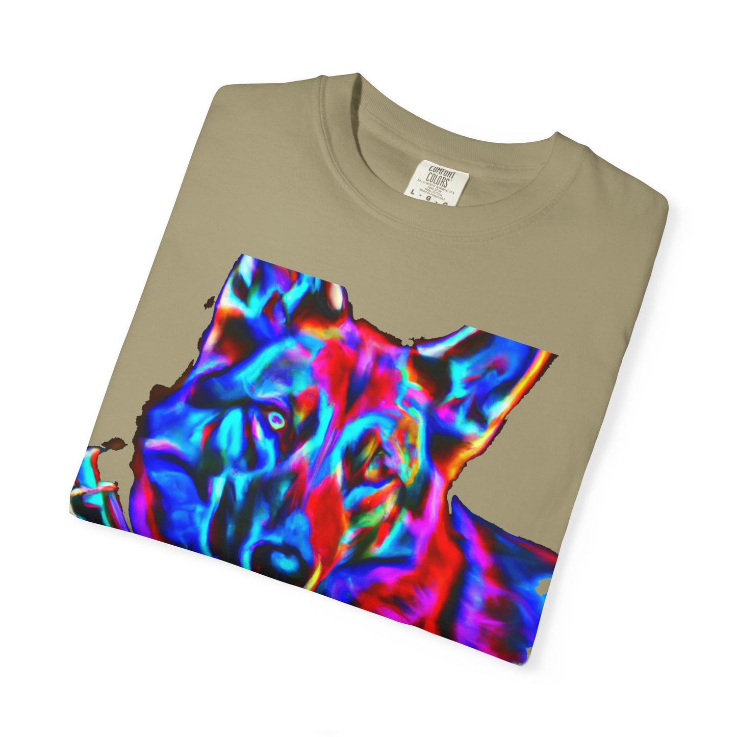 Psychedelic Dog Tee — Colorful German Shepherd Graphic T-Shirt