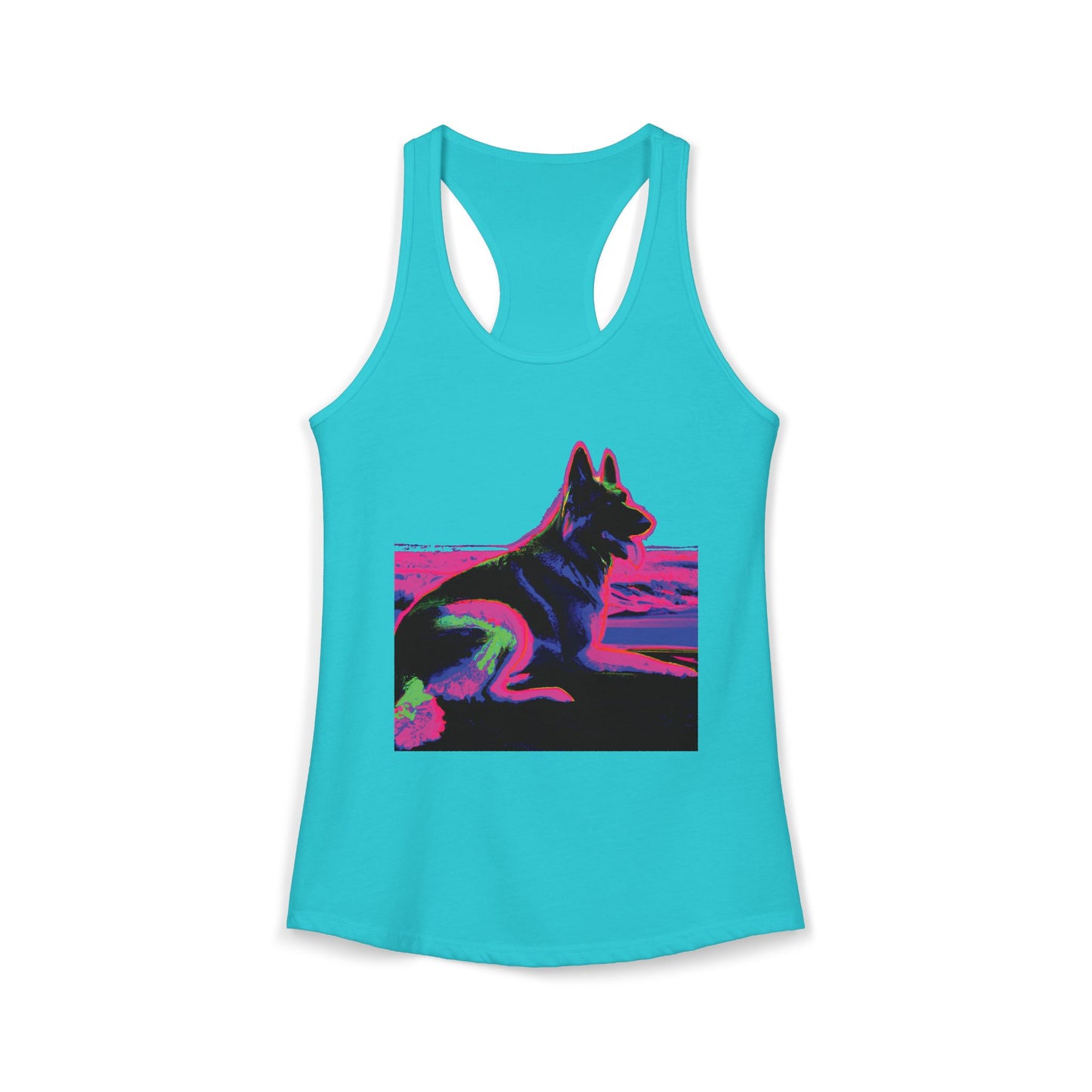 German Shepherd Beach Tank — Women's Racerback "80" Design