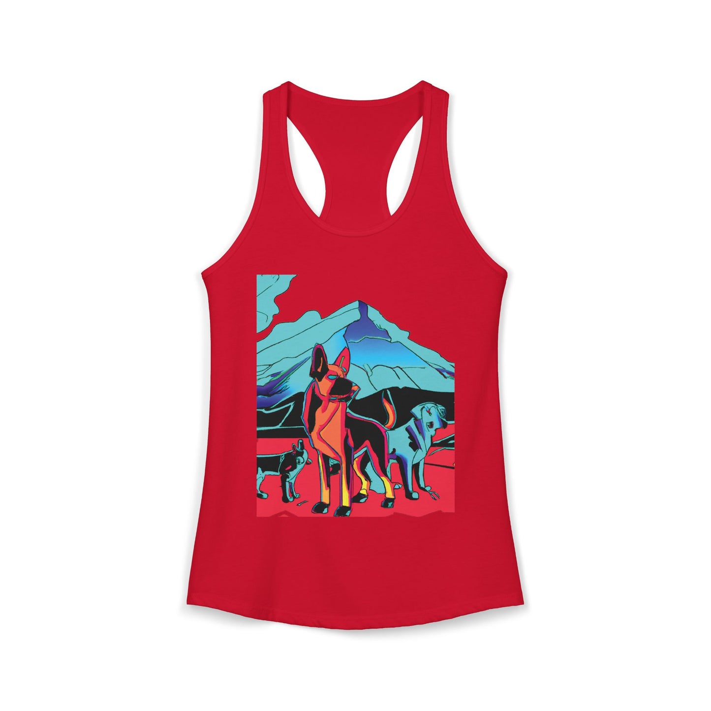 German Shepherd Volcano Pack Racerback Tank