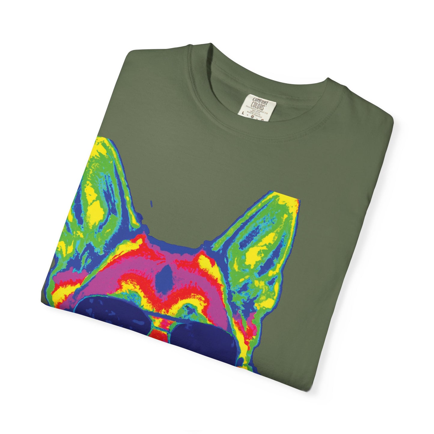 Cool Neon German Shepherd T-Shirt — Sunglasses Dog Graphic Tee