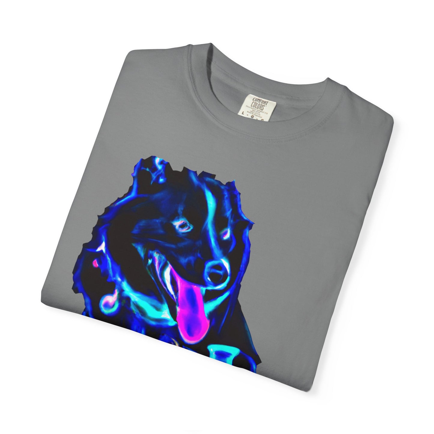 Neon Aura Dog T-Shirt — Vibrant Psychedelic Pup Graphic Tee