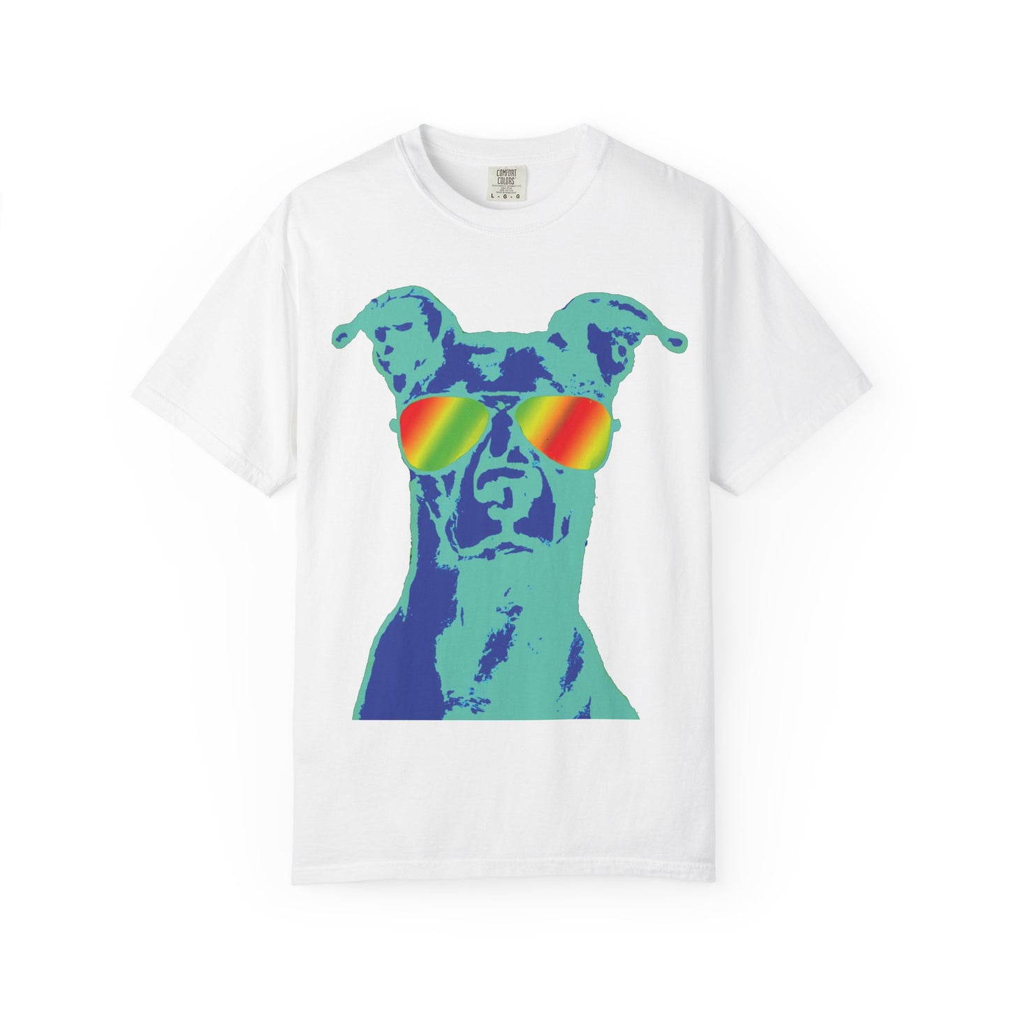 Cool Dog Graphic Tee — Rainbow Sunglasses Pitbull T‑Shirt