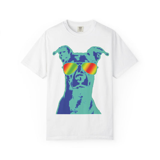 Cool Dog Graphic Tee — Rainbow Sunglasses Pitbull T‑Shirt