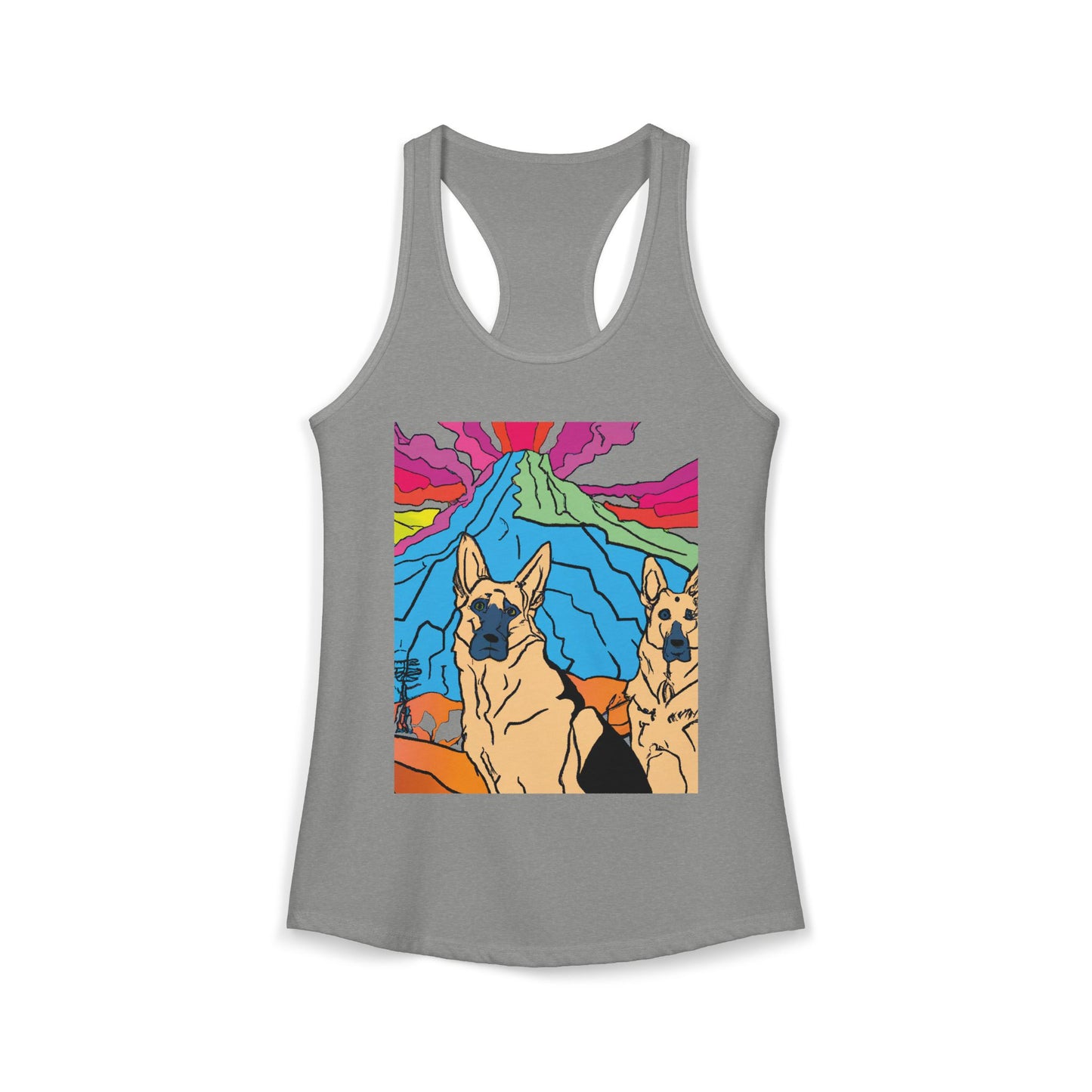 German Shepherd Volcano "Uh Oh" Racerback Tank
