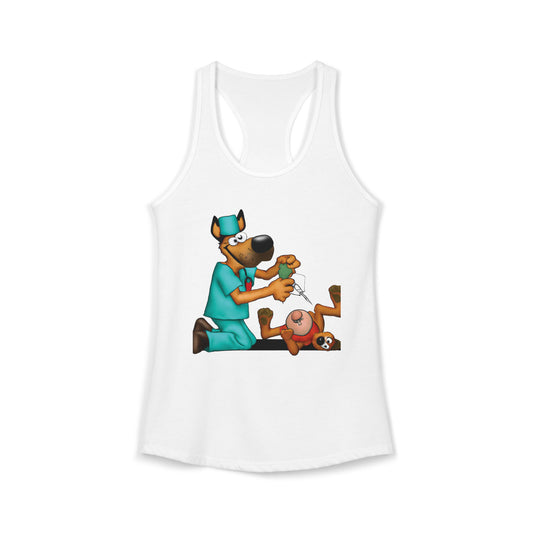 Dog Saving Toy Racerback Tank — "We Gotta Save It" Graphic Tank Top
