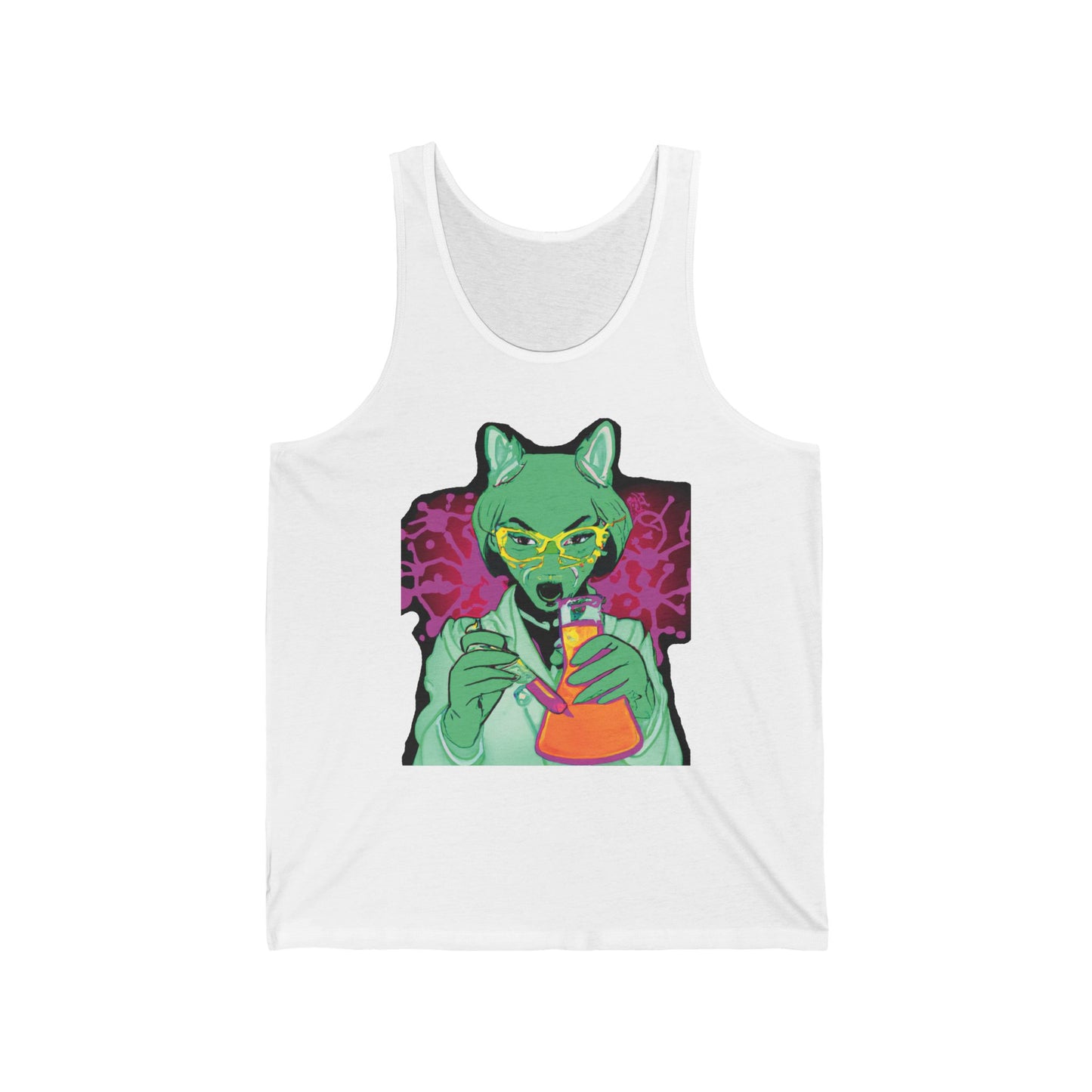 Neon Cat Chemist Graphic Tank