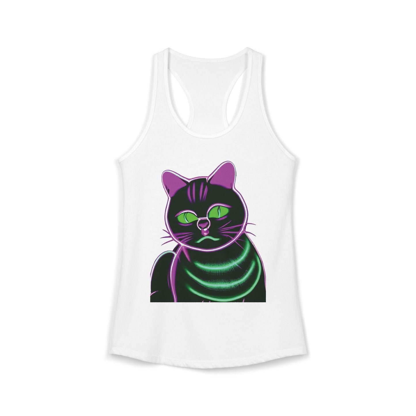 Fat Neon Kitty Racerback Tank
