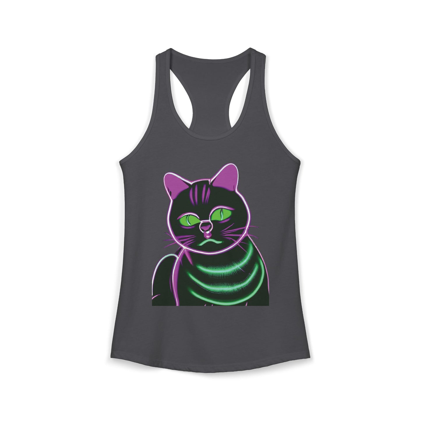 Fat Neon Kitty Racerback Tank